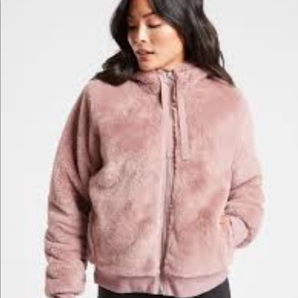 HP! 🥳 Athleta Ritual Cozy Hooded Jacket, Pink, S
